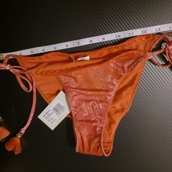 NEW Ramy Brook Womens Side Tie Swim Bottom‎ Separates Orange/Pink Size L - Picture 8 of 10